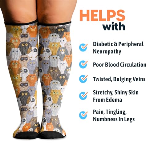 Image of Viasox Compression Socks for Women and Men, Knee High Socks 12-15 mmhg Circulation Support for Flight, Travel, Daily