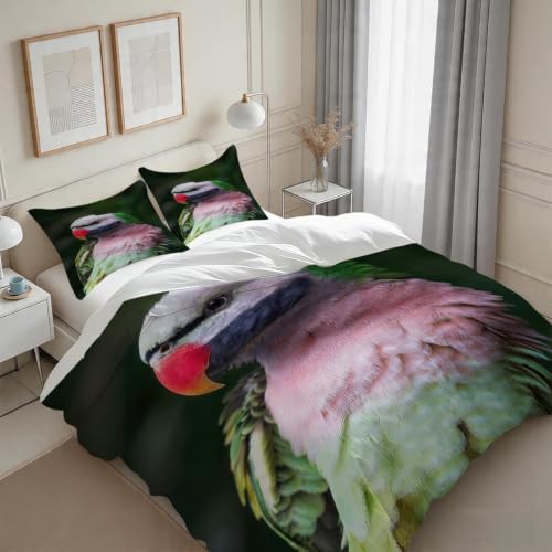Housse de Couette 200x200 Parure de Lit Oiseaux de Compagnie 2 Personnes Imprimée 3D