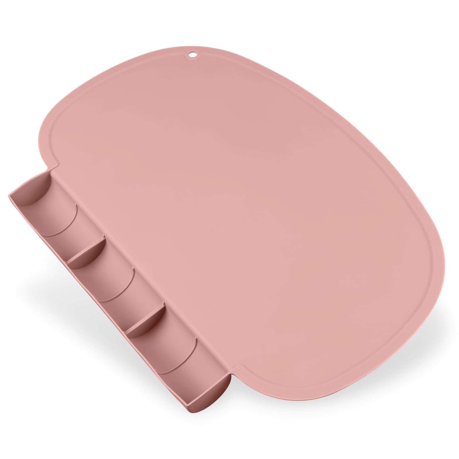 Silicone Placemat with Food Catching Pockets for Baby & Kid, Food Grade Silicone Non-Slip Toddler Food Place Mats with Raised Edges for Dining Table (
