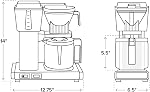 Cafetière Technivorm Moccamaster 53948 KBGV Select 10 tasses, Noir mat, 40 onces, 1,25 l
