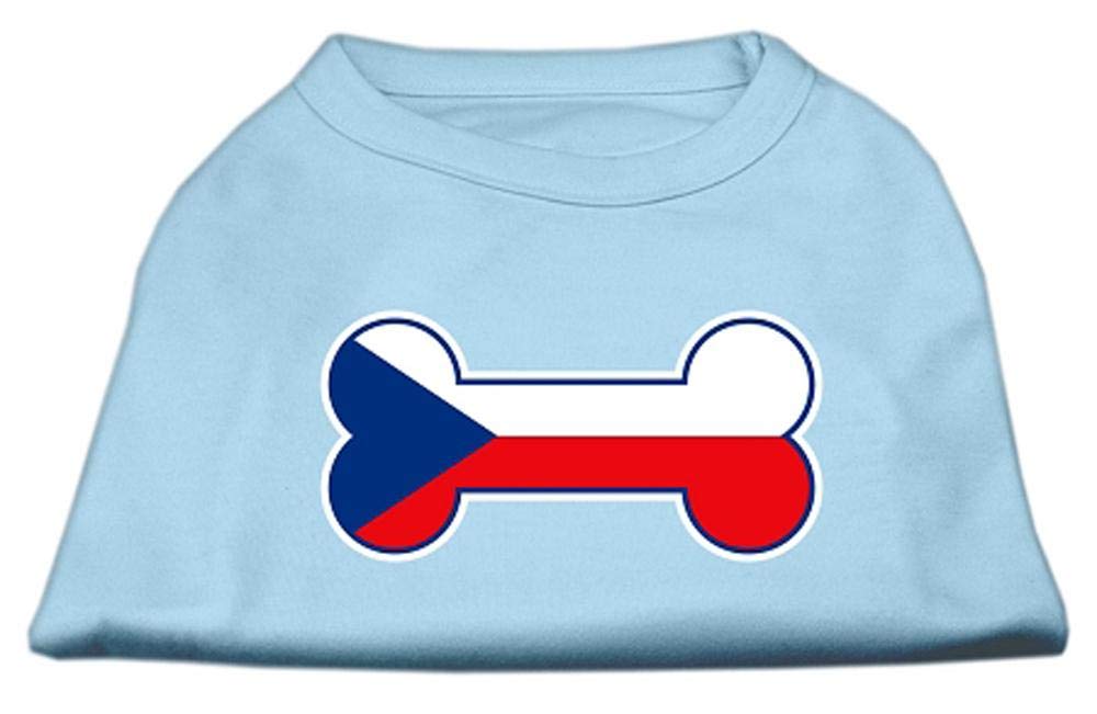 Products Bone Shaped Czech Republic Flag Screen Print Shirts Baby Blue XS (8)