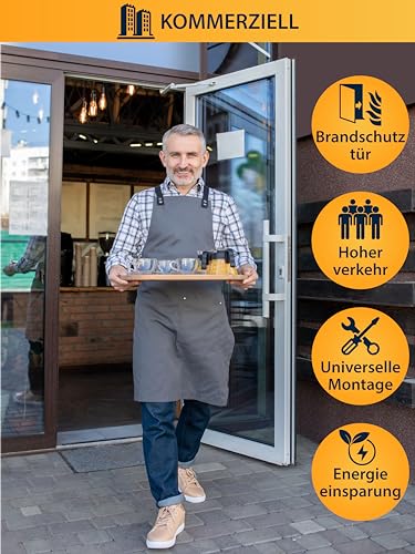 NAPOLEON N-1000 Robuster Automatischer Türschließer - Kommerziell & Residential - Türen von 20Kg bis 60Kg Größe 3 - Bohrschablone - Einfache und Schnelle Montage (Weiß)