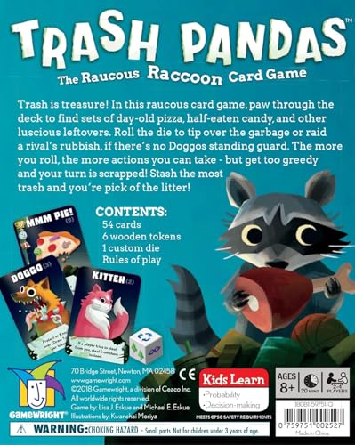 Image of Awestuffs Family Board Games for Adults and Kids - Ages 8 and up, 2 to 8 Players (Trash Pandaas)