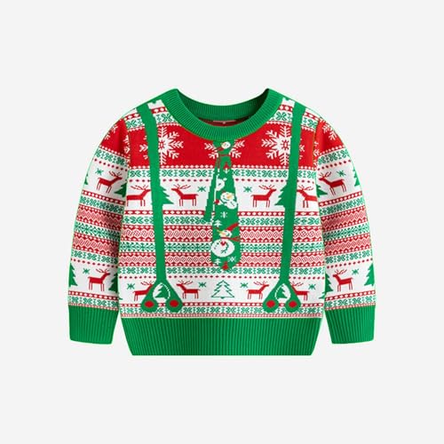 Baby Kids Christmas Sweater, Long Sleeve Crew Neck Deer Snowman Warm Winter Sweater Clothes for Girls Boys2