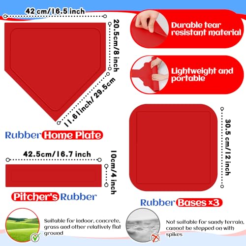 Hiboom 10 Pcs 16 Pcs Sports Kickball Set for Kids Adults, 10 Inch, Red - image 2