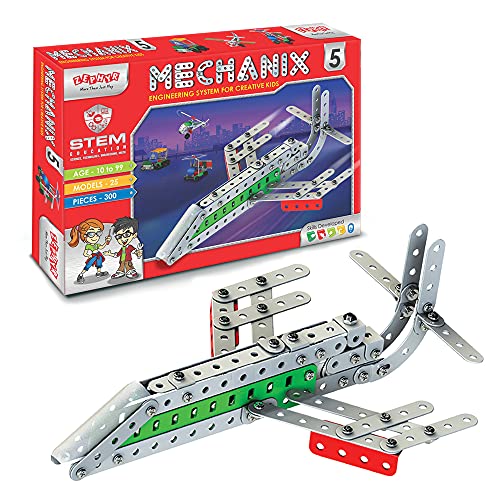 Image of MECHANIX - 5 DIY, Educational, Learning, Stem, Building and Construction Toys & DIY Stem and Steam Education Metal Construction Set (Motors & Gears) for Boys & Girls (Robotix - 0)
