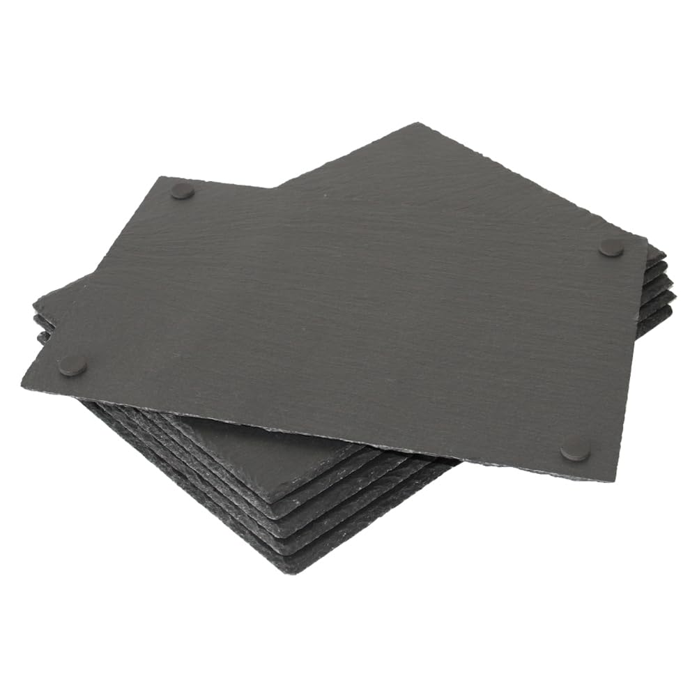 Paquete de 6 tablas de queso de pizarra de 13 x 9 pulgadas para queso, carne, aperitivos, sushi, pasteles, frutas, pizarra para grabado láser, para cena de brunch, comidas de recepción