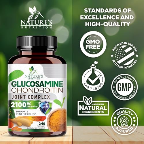 image for Nature's Nutrition Glucosamine Chondroitin MSM 2100mg - 3x Strength Jo