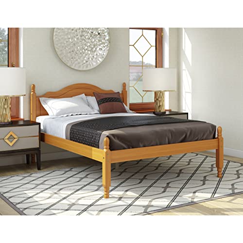 Palace-Imports-100-Solid-Wood-Reston-Panel-Headboard-Platform-Bed-Full-Size-Honey-Pine-12-Slats-Included-Requires-Assembly