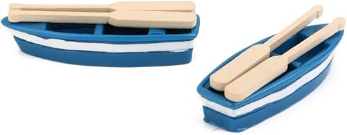 Miniatura 5 de Ciieeo 4 Sets Adornos para Mesa De Boat Canoe Model Dinner Table Decor Fairy Figurines Micro Boat Desk Topper Table Topper Sea Decor Blue Decor