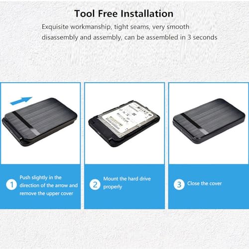 Carcasa externa para disco duro SATA 2.5" USB 3.1 miniatura 3