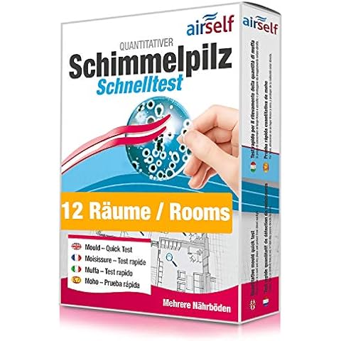 Schimmeltest (Schimmel-Schnelltest) für bis zu 12 Räume - Schimmel Test zur Untersuchung der Schimmelpilzbelastung in Innenräumen Cover