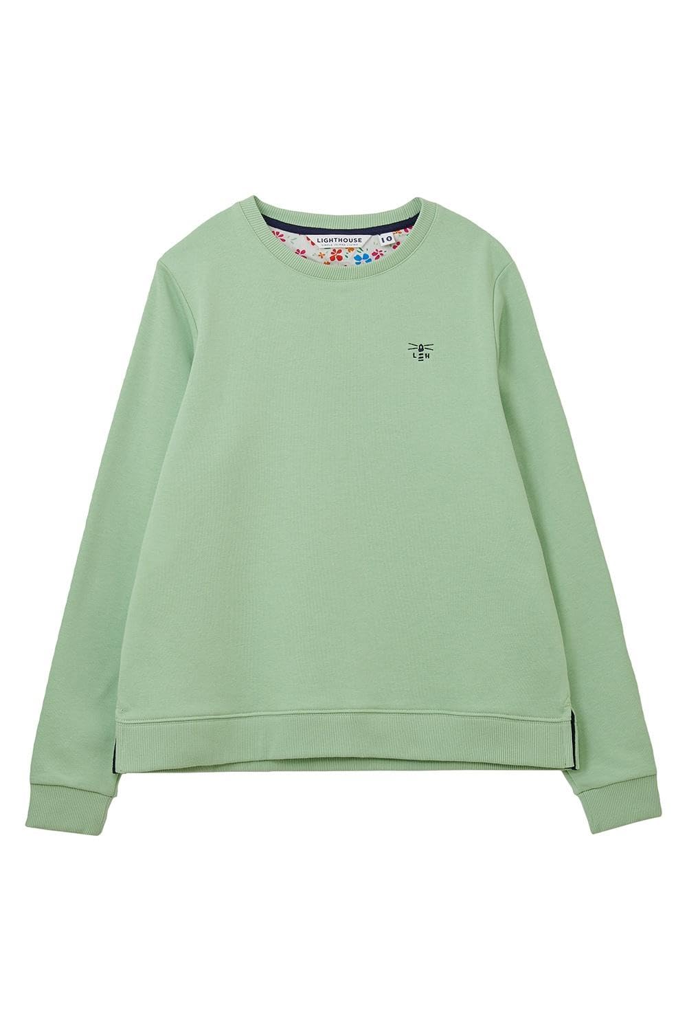 LightHouse Women's Seaside Jersey - Ladies Warm Crew Neck Sweater - Soft Green - 10