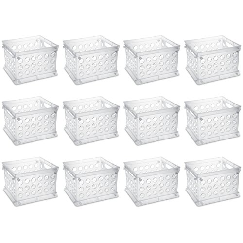 Sterilite 16958612 Mini Crate, Clear, 12-Pack