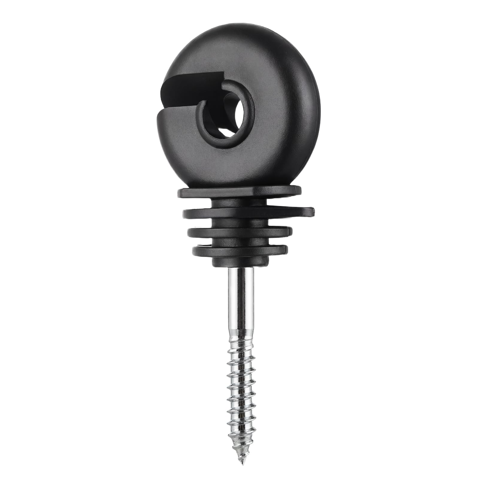 Lot de 50 Isolateurs Clôture Électrique Multi-Nervures, Isolateurs à Vis pour Piquets en Bois, Isolation Anneau pour Fil, Fil Poly et Corde
