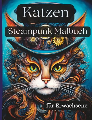 Katzen Steampunk Malbuch – für Erwachsene: 50 fantasievolle Ausmalmotive mit mechanischen Katzen, Zahnrädern & viktorianischem Flair – für kreative Köpfe mit Liebe zu Technik & Tieren