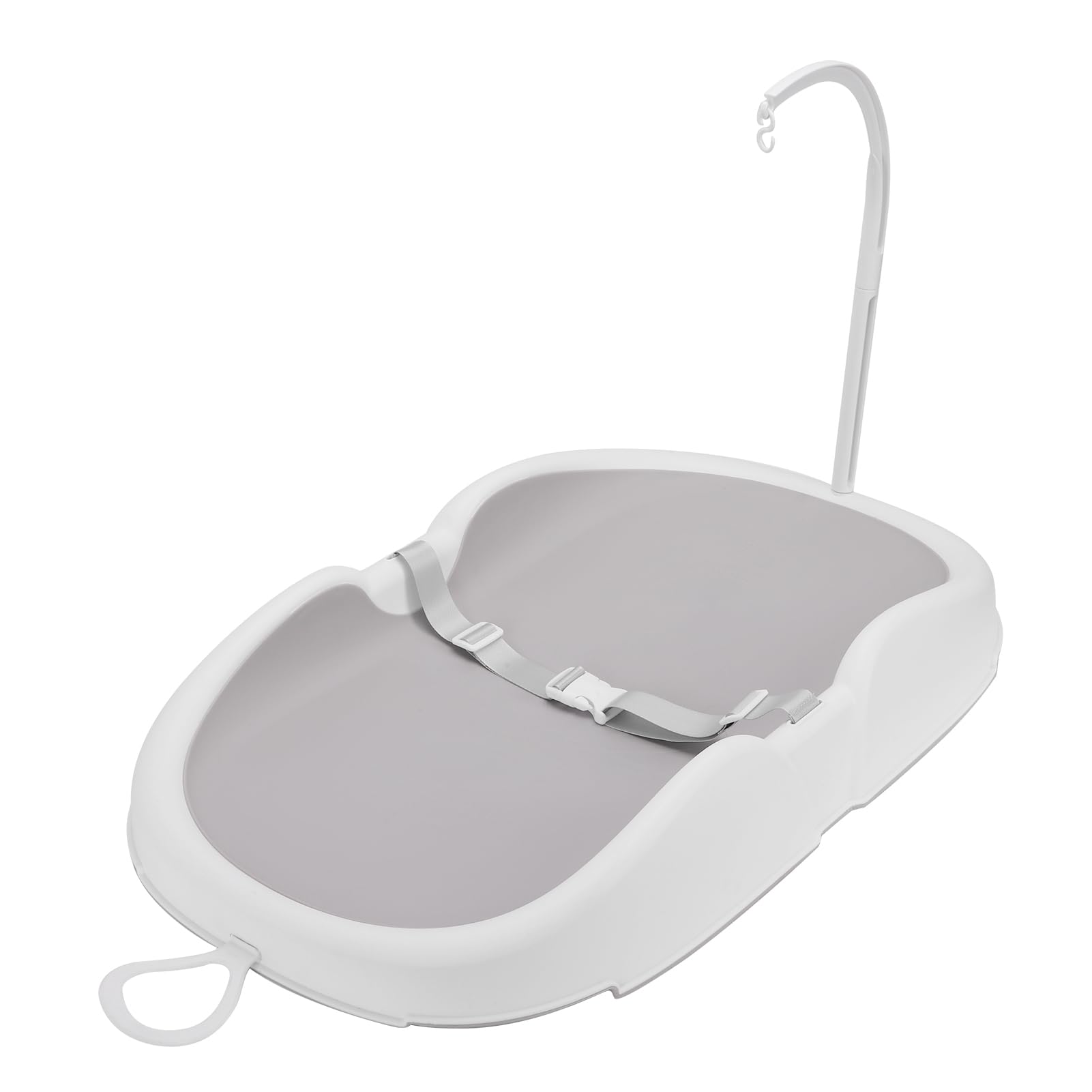 Tosuny Fasciatoio per bebè, Lettino da Allattamento Portatile per Bagnetto, Postazione per Asilo Nido Multifunzionale con Cintura di Sicurezza Regolabile, Fasciatoio per e Tavolo (Bianco grigio)