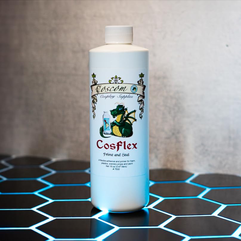 CosFlex Prime and Seal - Flexible Primer & Sealant for EVA Foam, Worbla, Plastazote, Fabric & More - Flexbond Alternative - Dries Clear - 6oz, 16oz, 32oz Sizes (Single Pack, 6, Fl oz) 6 Fl Oz (Pack of 1)
