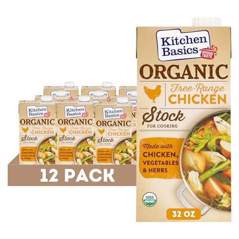 Kitchen Basics Organic Free Range Chicken Stock, 32 oz (Pack of 12) | No Artificial Flavors and Gluten Free | Cover