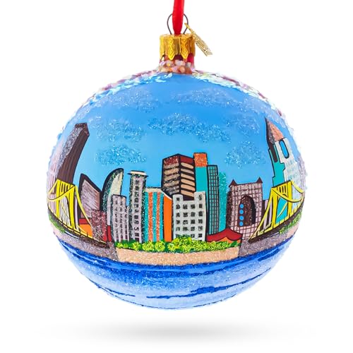 Boule de Noël Pittsburgh en verre durable pour remplacer le plastique terne - 2
