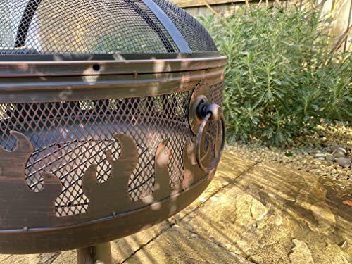 Texas Steel Fire Pit 60CM with Chromed grill + FREE rain cover + Free Dia.56cm Camping Fire pit(Grill, Folding Legs, Carry Bag) - Image 6