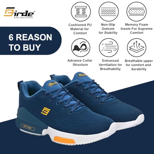 Image of Birde Men's Sports Shoes for Gym, Walking, & Running Lightweight Comfortable Sports Shoes | Colour -Black EVA-TPR-TPU Knitting Sports Shoes