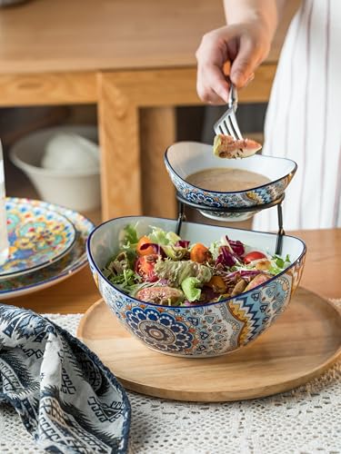 YHOSSEUN-Chip-and-Dip-Serving-Set-2-Tierd-Serving-Bowl-Set-Ceramic-Chip-and-Dip-Bowls-with-Stand-Serving-Dishes-for-Entertaining-Appetizer-Serving-Food-Display-Stand-for-Parties YHOSSEUN Chip and Dip Serving Set 2 Tierd Serving Bowl Set Ceramic Chip and Dip Bowls with Stand Serving Dishes for Entertaining Appetizer Serving Food Display Stand for Parties