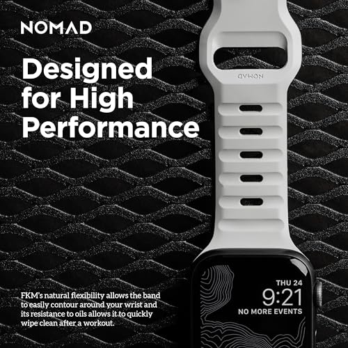 Nomad Sport Band - 45mm | Lunar Gray Apple watch ultra 2 band, Designed to give your Apple Watch a modern and athletic look for intense workouts and everyday wear, Compatible with New Series 10, Ultra & Ultra 2, Series 1-9, and SE