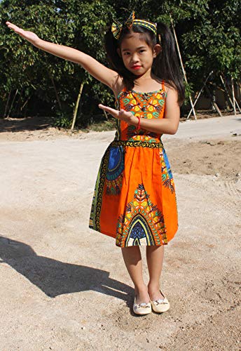 RaanPahMuang Light Cotton Dashiki Africa Childrens Angel Spaghetti Sac Bow Outfit3