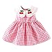 IMJONO Robe Fille Nouveau née Robe Princesse des Gamins Robe sans Manches À Rayure avec Cerise Broderie, Collier de poupée Dress Summer（Rose，12-18 Mois