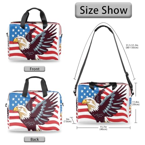 Bolsa para portátil 15.6-16 pulgadas con diseño bandera USA miniatura 6