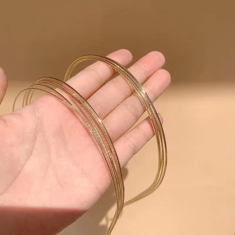 Gold Metal Thin Headbands for Women Multi Layers Fashion Headpiece Thin Layered Gold Hairbands Hair Accessories for Girls - Image 4