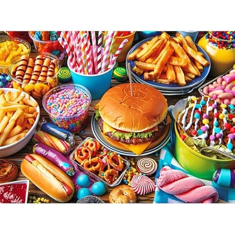 500 Piece Puzzles for Adults, seafront Jigsaw Puzzle, Nature Landscape Jigsaw Puzzle, Creative Games and Holiday Party Gifts, Fun and Challenging Family Games 20.5×15 in (Favorite Foods) Cover