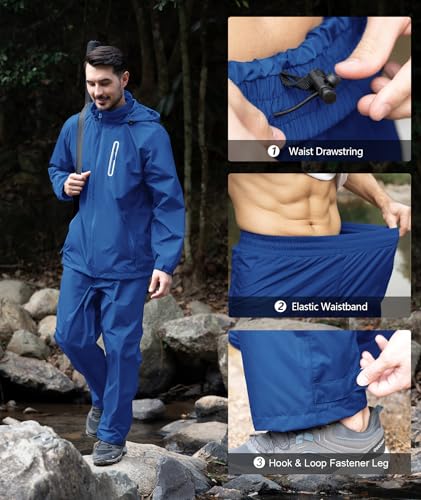 Image of SWISSWELL Men's Waterproof Golf Rain Suit Rain Gear Jacket and Pants Lightweight for Golf Fishing Big and Tall S-5XL