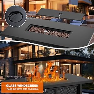 Shintenchi Propane Fire Pits 43″ Outdoor Gas Fire Pit, 50,000 BTU Rectangle Gas Fire Pit Table with Lava Rocks, 2-in-1 Fire Table with Removable Lid, CSA-Certified for Outside Patio,Parties,Backyard Shintenchi Propane Fire Pits 43 Outdoor Gas Fire Pit 50000 BTU Rectangle Gas Fire Pit Table with Lava Rocks 2 in 1 Fire Table with Removable Lid CSA Certified for Outside PatioPartiesBackyard