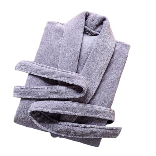 Bata de toalla de algodón premium con cuello chal albornoz masculino para hogar