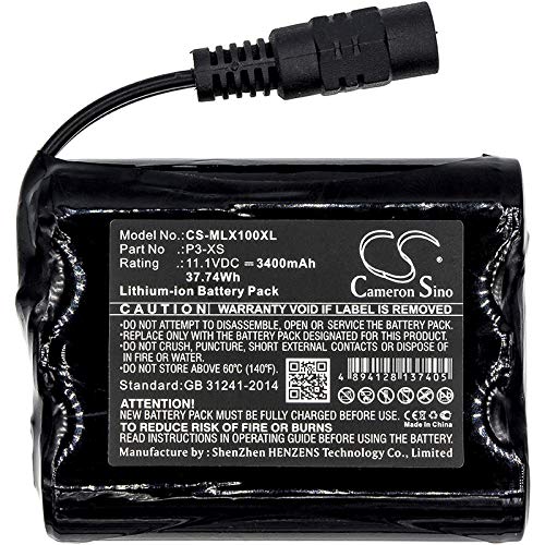 DRAWBELL Replacement Battery for Minelab Sovereign XS Part NO P3-XS (3400mAh/11.1V)