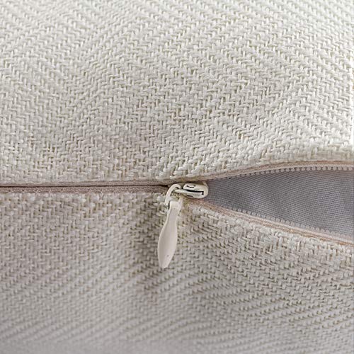 AmHoo Pack of 2 Farmhouse Linen Throw Pillow Cover Cushion Stripe Decoration Buffalo Retro Pillowcase with Hidden Zipper for Sofa Bedroom Car 26 x 26 Inch Blue by AmHoo - Used condition - Image 5