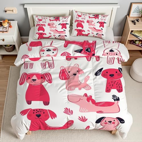 Housse de couette 200x200 chiot avec 2 taies d'oreiller microfibre - 3
