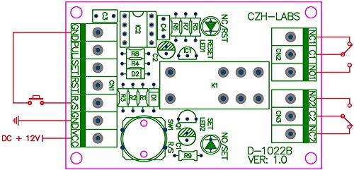 Electronics-Salon Panel Mount Momentary-Switch/Pulse-Signal Control Latching Dpdt Relay Module,12V #TOP6