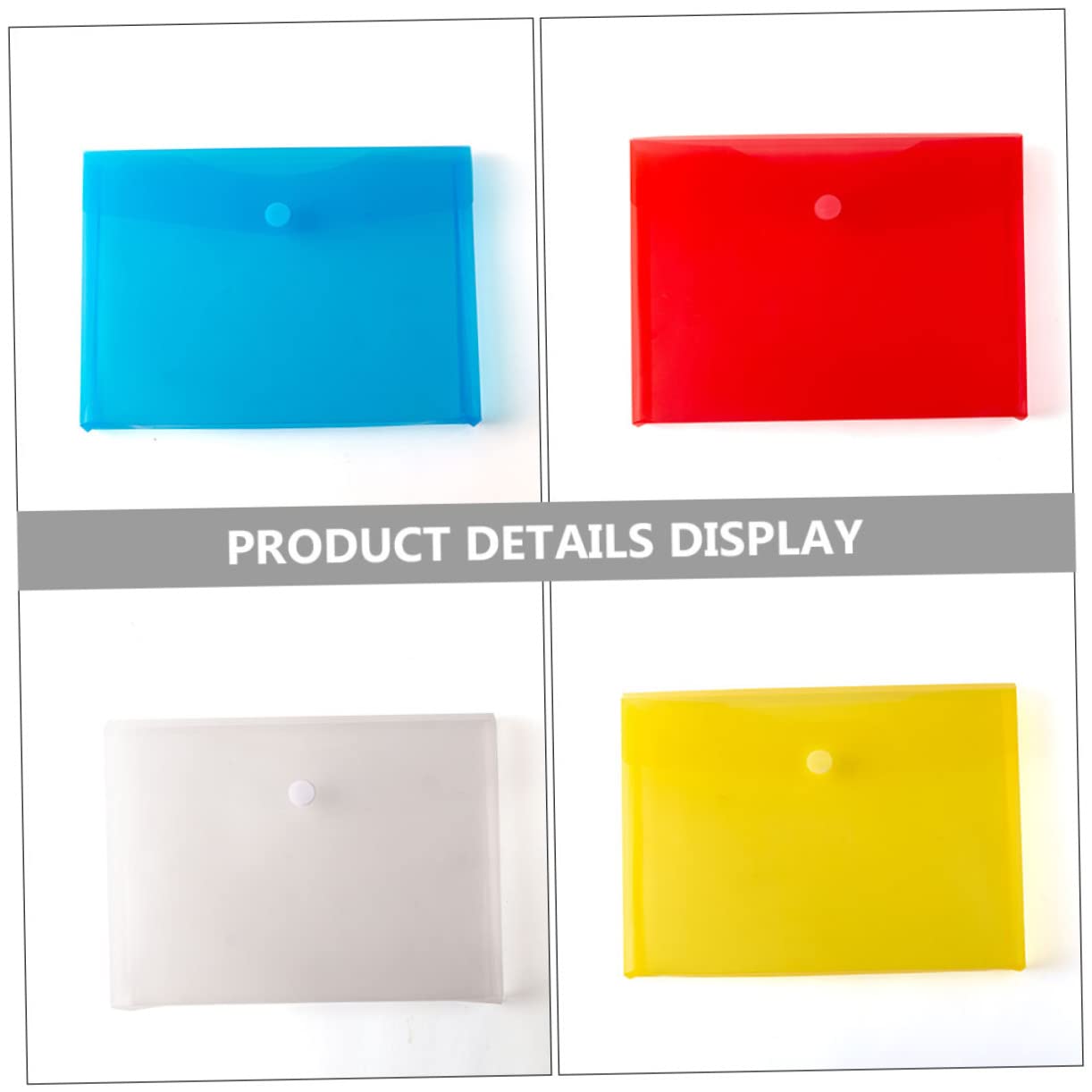 VILLCASE 3 Set Di Cartelle Portadocumenti Per Ufficio Cartelle Portadocumenti Con Bottone Automatico Formato A4 in Plastica Sicura 7 Pezzi*3