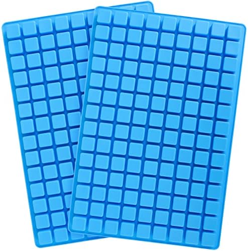 Beasea mini Square Silicone Candy mold for Handmade Candy Gummy Ice Cube Jelly Pudding, 2 Pack 126 Cavity Non Stick Chocolate molds 3D Silicone Mat , BPA-Free Baking molds Square Shape