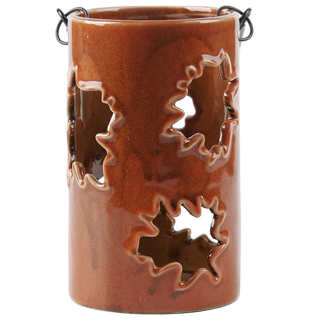 Ankexin Thanksgiving Maple Leaf Hollow Desktop Light Hanging Candlestick Lamp