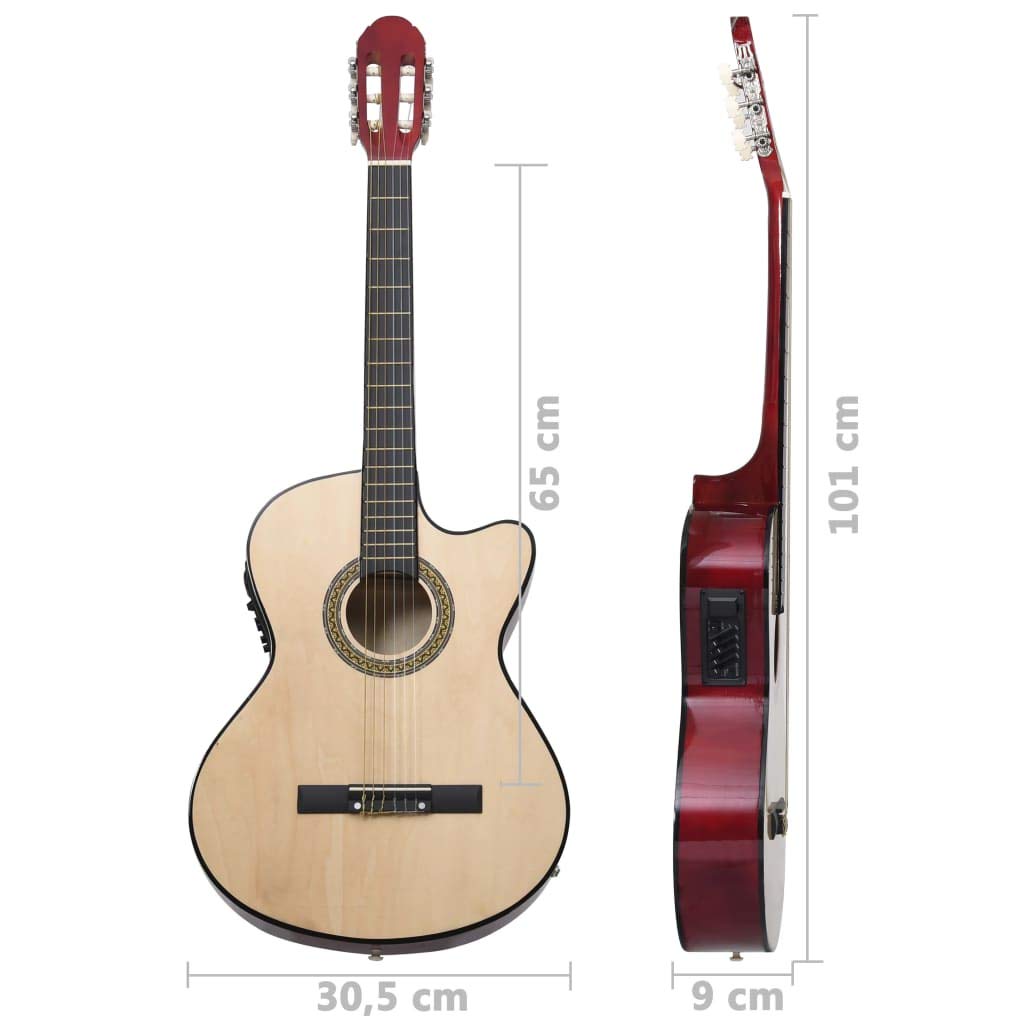 Chitarra Classica Western Cutaway, con Equalizzatore a 4 bande, 65 cm scala, in legno di tiglio e tastiera in plastica rigida, corde in nylon, per principianti e dilettanti