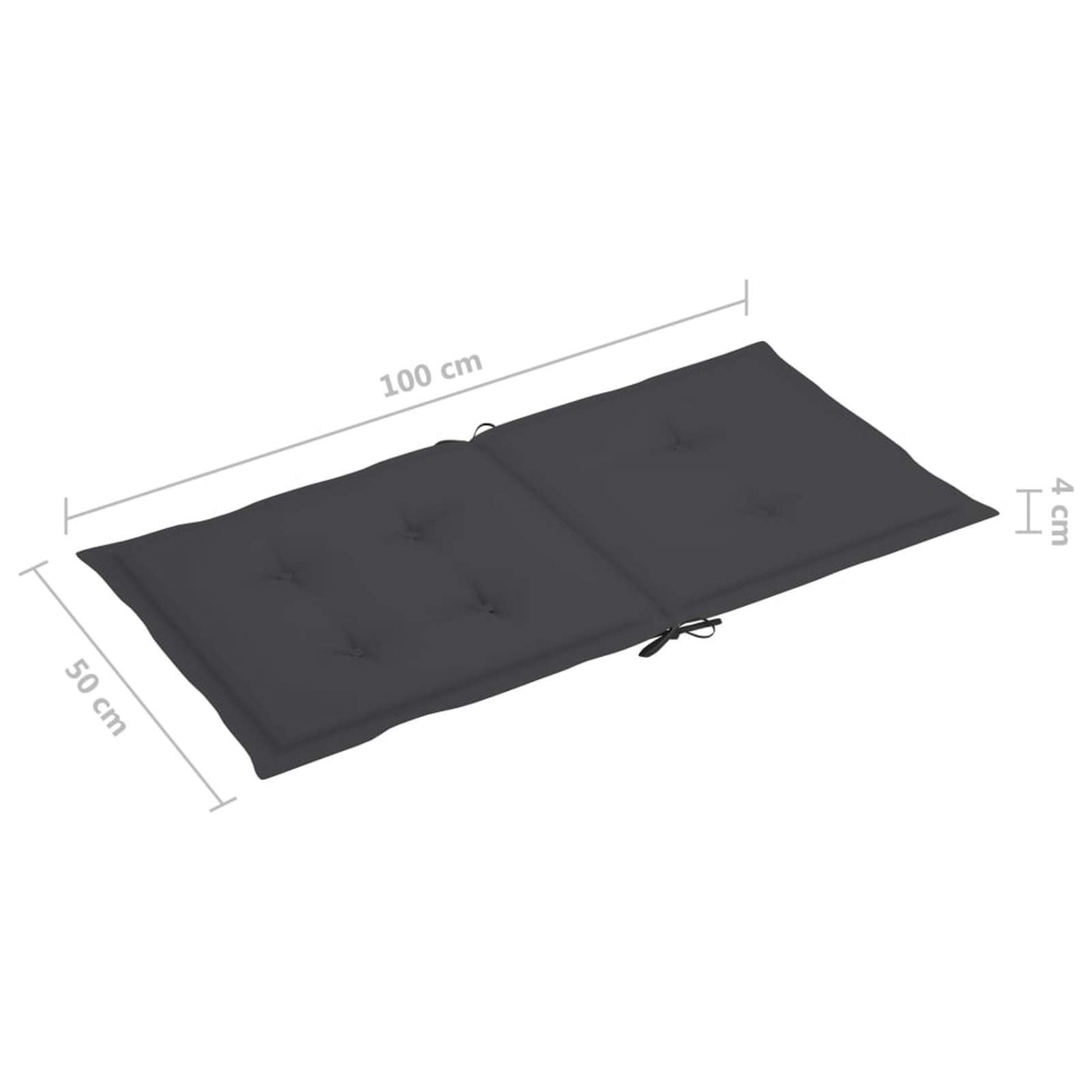 Tidyard Gartenstuhlauflagen 6er Set Polster Hochlehner Gartenstuhl Auflage Stuhlauflage Stuhlkissen Gartenstuhlkissen Sitzkissen Sitzauflage 100 x 50 x 4 cm, Stoff (100% Polyester),Anthrazit