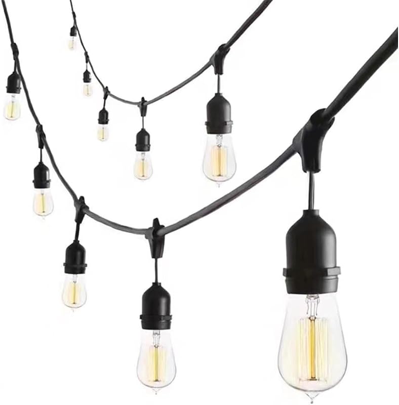 25FT LED Outdoor Patio String Lights.IP65 Water Proof Strand with 12 Shatterproof Bulbs.UL Listed Heavy-Duty Christmas Lights.Outside Hanging Lights for Patio,Balcony,Garden,Yard,Party.
