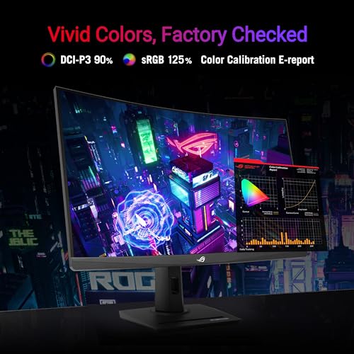 ASUS ROG Strix 32” 1440P USB-C Curved HDR Gaming Monitor (XG32WCS) - QHD, 180Hz, 1ms, Fast VA, Extreme Low Motion Blur Sync, FreeSync, DisplayWidget, Tripod Socket, AI Technology, 3 yr Warranty - Image 4
