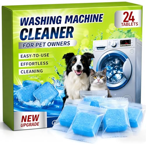 Enzyme Washing Machine Cleaner Tablets for Pet Owners, [2X Power] Washer Cleaner Pet Odor Remover, Deep Clean Washing Machine Pet Hair Remover for Laundry -...