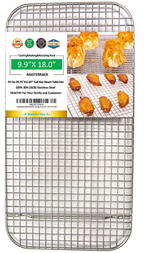 MASTERRACK 100% 304 Stainless Steel Cooling Rack Wire Rack For Full Size Steam