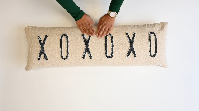 Amazon.com: Mud Pie Polyester XOXOXO Washed Canvas Long Pillow